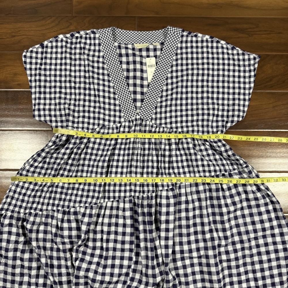 Anthropologie 11.1 TYLHO Women's Size XL Blue White Gingham Tunic Dress‎ - Picture 6 of 11